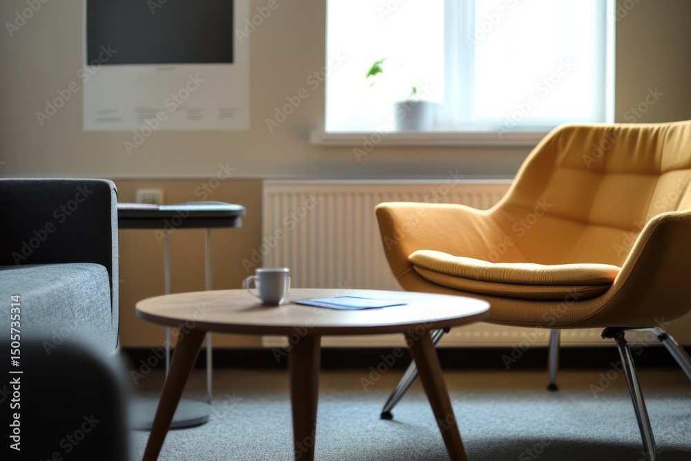 Fototapeta premium Empty psychologist office with chair and sofa