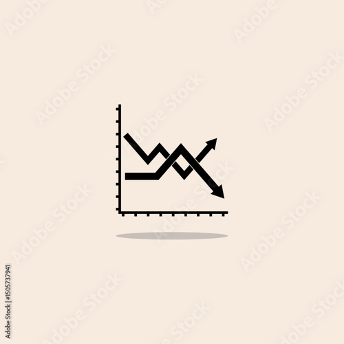 Statistics chart icon flat vector design.