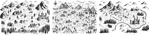 A modern illustration featuring a retro black and white sketch of an old map