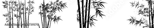 The bamboo japanese paint style design sketch design element has a modern aesthetic