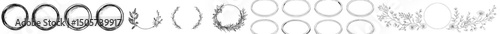 Collection of circular hand-drawn doodle borders isolated on a white backdrop