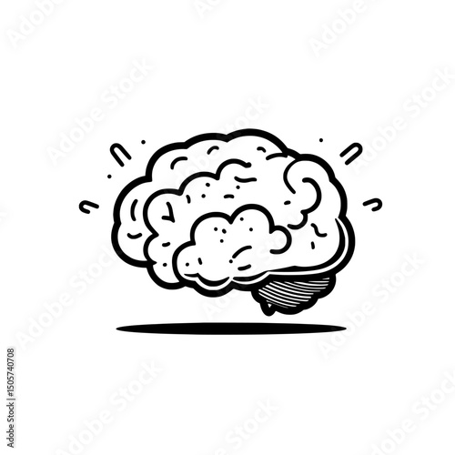 A simple yet detailed black silhouette of the human brain, the Human Brain Icon is ideal for representing intellect, intelligence, and cognitive function, making it perfect for educational materials
