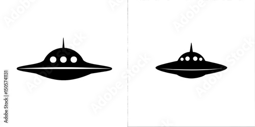 A simple yet effective silhouette of a classic flying saucer UFO, the UFO Icon is perfect for representing ideas of extraterrestrial life, space exploration, and sci-fi
