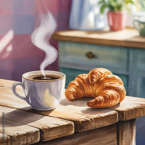 croissant and coffee
