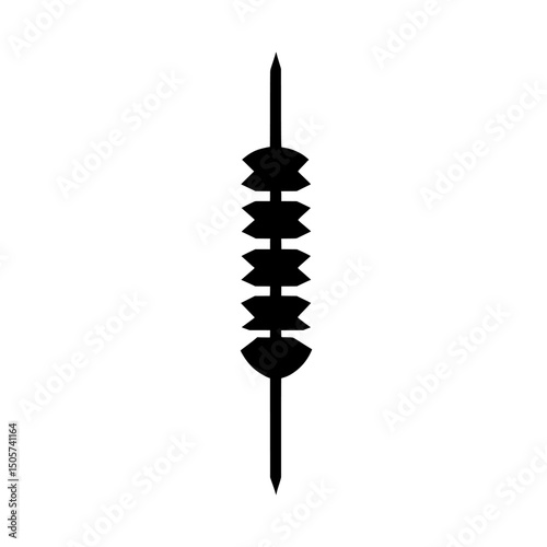 Shawarma Icon is a bold, graphic illustration of a shawarma kebab on a skewer, designed to be perfect for menus, restaurant branding, or food-related designs, while maintaining simplicity
