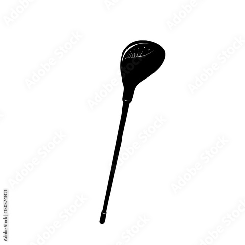 Golf Putter Icon represents a golf putter resting on the green through a sleek, minimalist illustration, perfect for incorporation into golf, sports, or leisure-related digital content