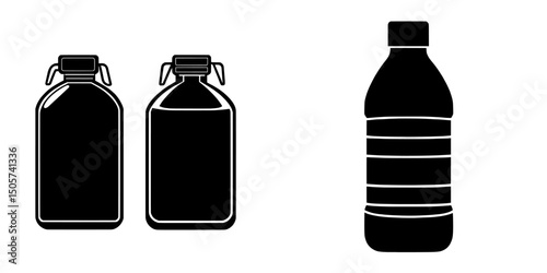 The Water Bottle Icon is characterized by its simplicity and minimalism, featuring a modern black and white design of a water bottle, ideal for various applications such as website design, app