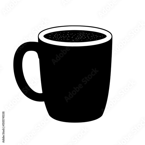 This elegant and simple silhouette of a coffee mug is great for branding purposes, website design, or any other design project that requires a minimalist coffee mug icon
