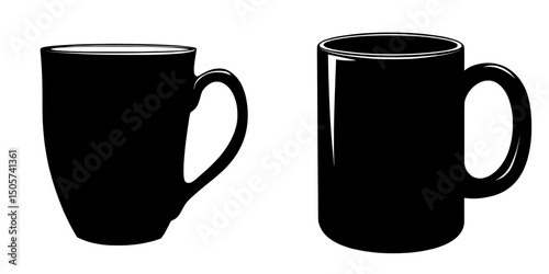 The Silhouette Mug features a simple, understated silhouette of a mug, making it an excellent choice for graphic design, branding, and website design, where a versatile and uncluttered base is