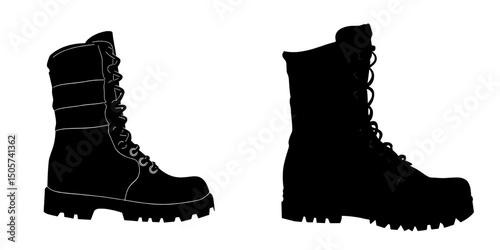 A strong and sturdy work boot is symbolized by the Heavy Duty Boot Icon, characterized by a simple yet bold silhouette, suitable for construction, industrial, or outdoor themes