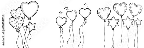 Playful Celebration features a vibrant assortment of balloons in diverse shapes and sizes, fostering a lively ambiance