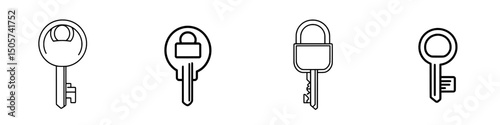 The core of security is represented by a simple, linear illustration that includes a padlock and key, which are fundamental symbols of safety and access, embodying the concepts of protection and