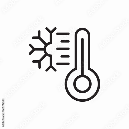 cold temperature thermometer winter icon vector sign