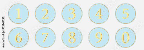 Number Bullet Point set. Set for children's development and education. Number Flags 1 to 10 Flat design isolated vector. Vector illustration. 
