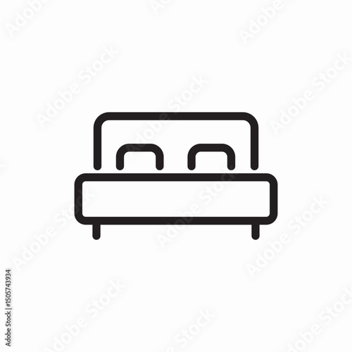 double bed mattress icon vector sign