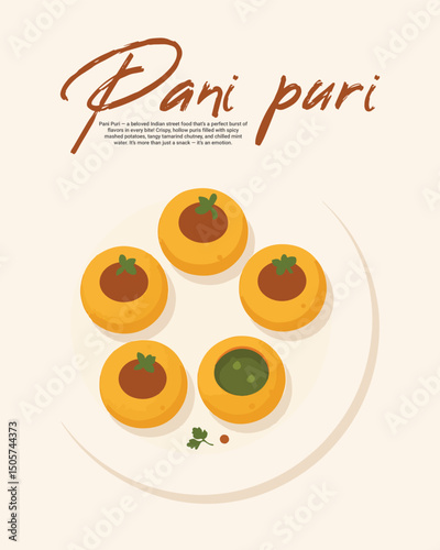 testy delicious pani puri illustration social media post