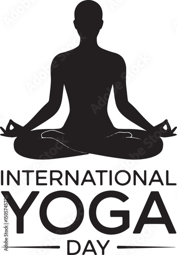 International yoga day silhouette graphic