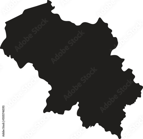 Belgium black map silhouette vector style with white background 