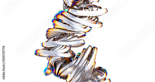 Abstract iridescent folds o...