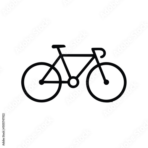 Simple line drawing of a bicycle icon