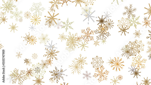 Sparkling Snowfall: Dynamic 3D Illustration of Falling Christmas Snowflakes