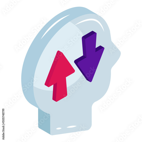 Editable design icon of opposite direction arrows 