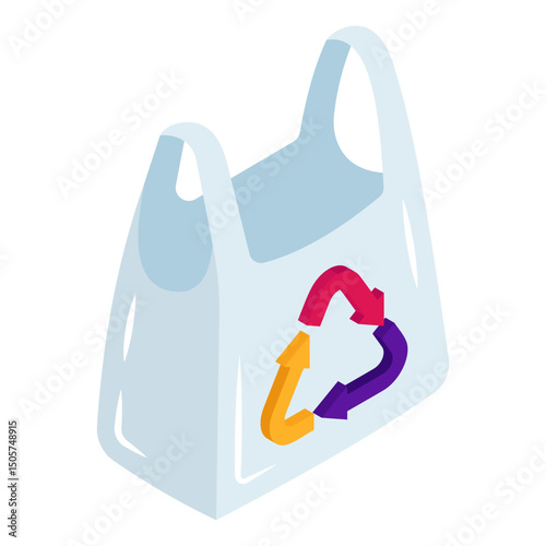 Trendy vector design of bag recycling