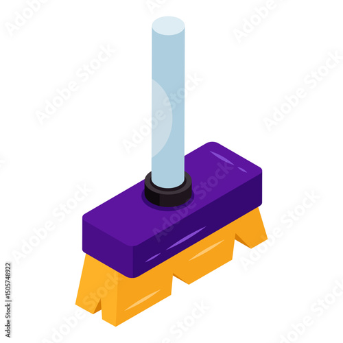 Unique design icon of broom brush 