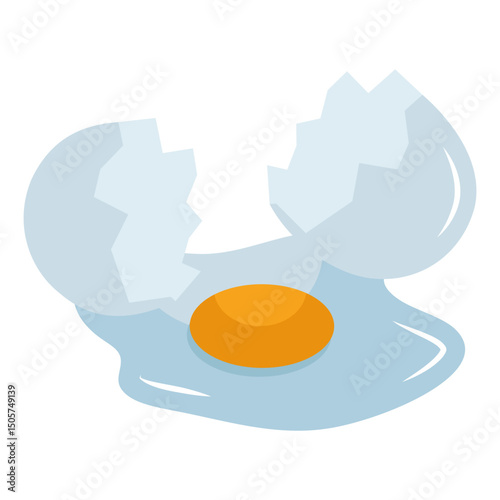 A isometric design icon of fried egg