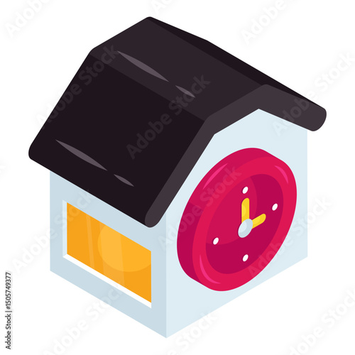 Editable design icon of house time