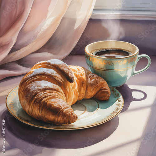 croissant and coffee