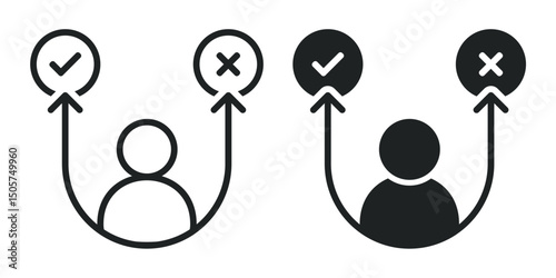People decision making icon. Illustration vector