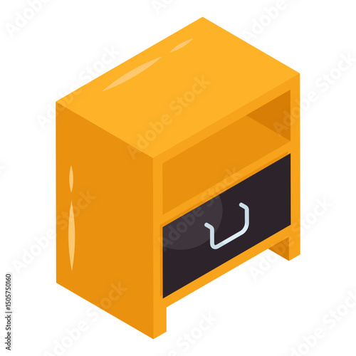 An icon design of bedside table