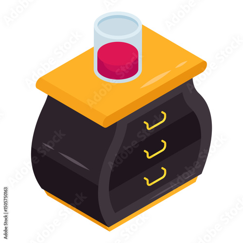 An icon design of drawer table