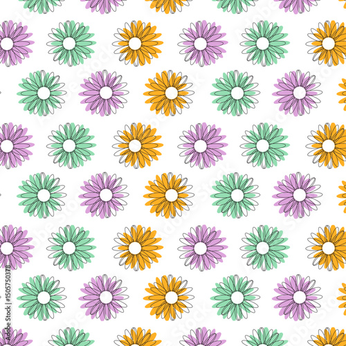 Cute floral seamless pattern design for textile fabric print or background