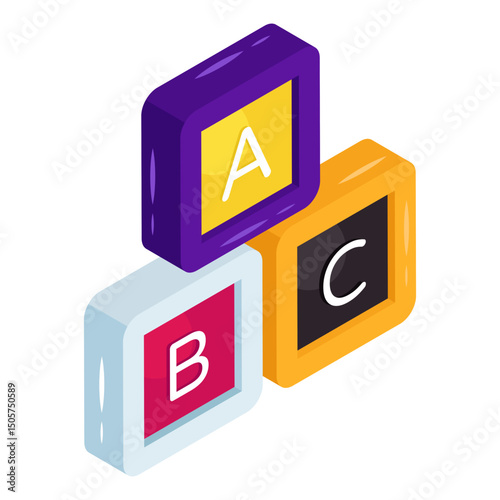        Editable design vector of abc blocks 