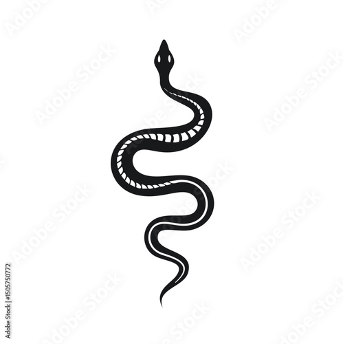 Elegant black snake design vertical graphic