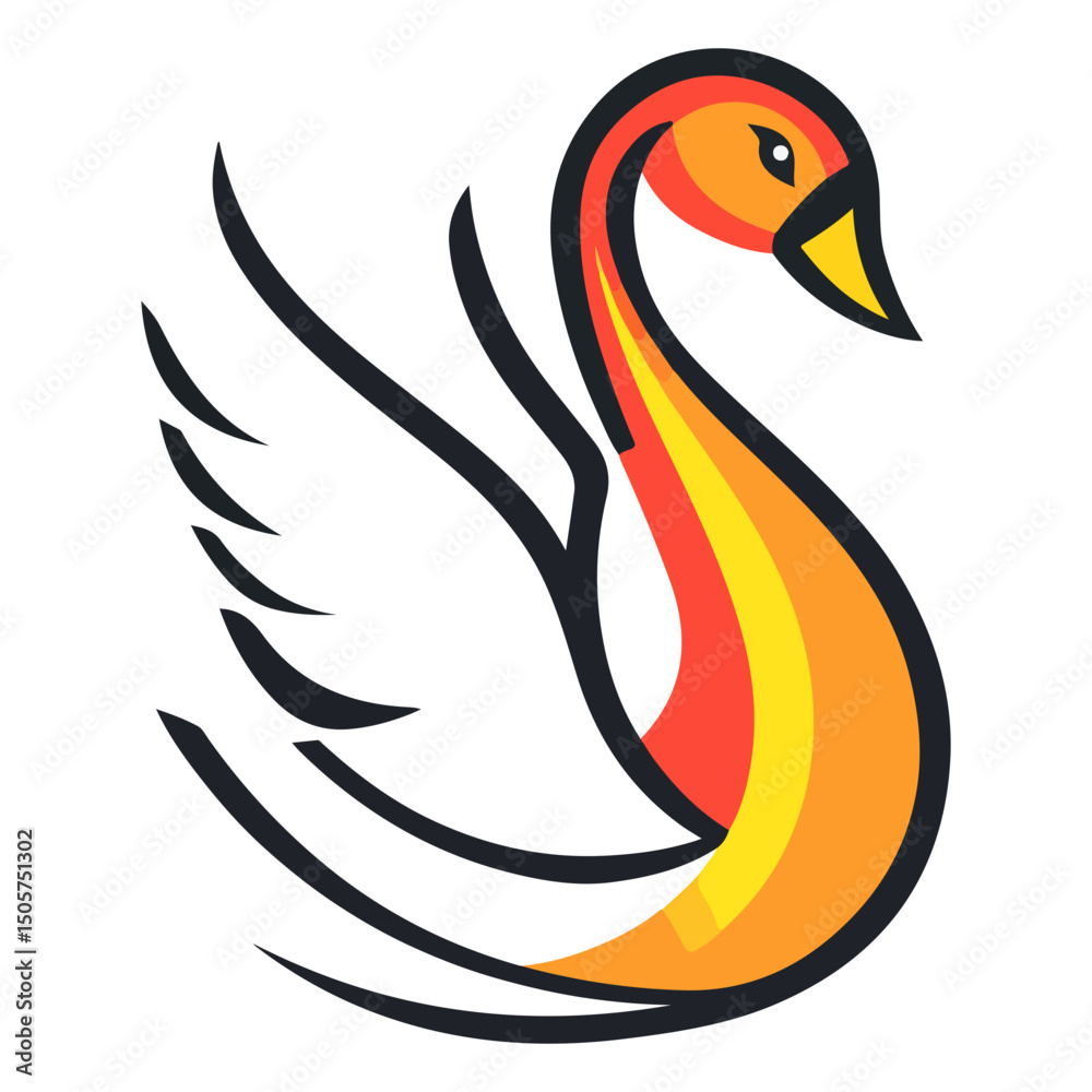 Fototapeta premium swan, animal, vector, transparent background, love, heart, valentine, symbol, romance, shape, romantic, valentines, valentine's day, heart shape, feather, goose, beak, wildlife, wing, beauty, beautifu
