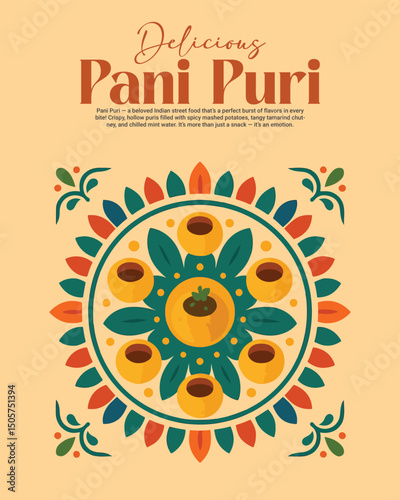 testy delicious pani puri illustration social media post