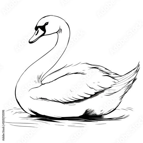 swan, animal, vector, transparent background, love, heart, valentine, symbol, romance, shape, romantic, valentines, valentine's day, heart shape, feather, goose, beak, wildlife, wing, beauty, beautifu