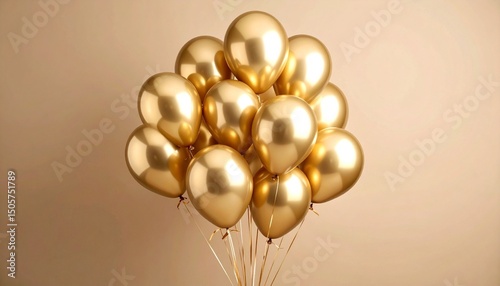 golden balloons on a background
