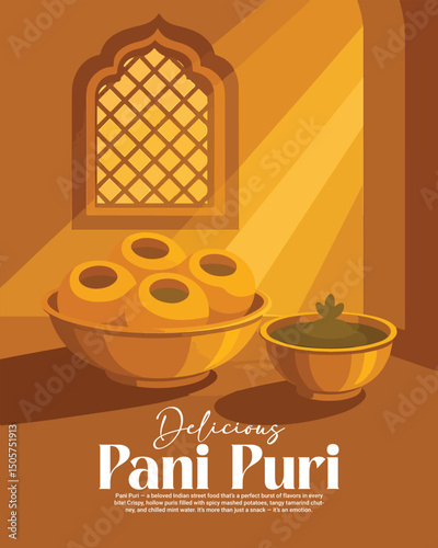 testy delicious pani puri illustration social media post