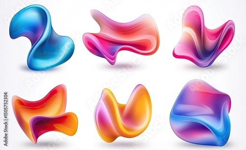 Abstract shapes, colorful and dynamic