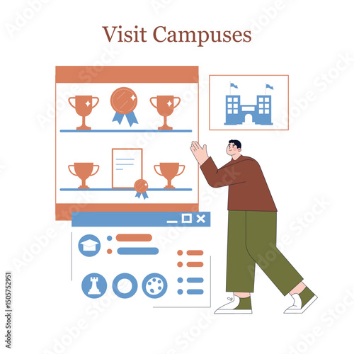 Сollege Сhoice. Flat Vector Illustration