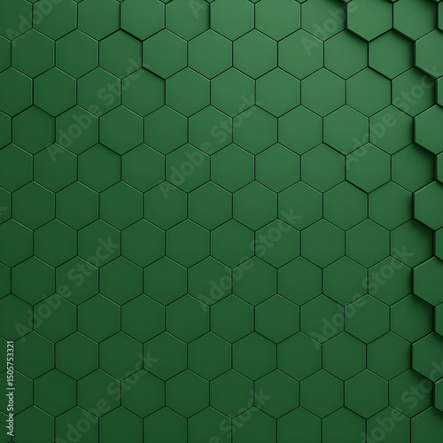Emerald Green Hexagons A Geometric Pattern Background in Depth