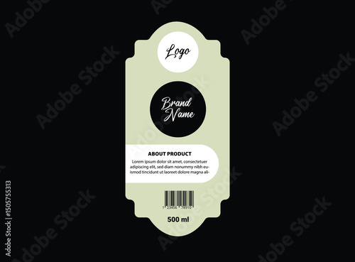 Bottle Label Template Design Brand Name Packaging Product Vector Illustration