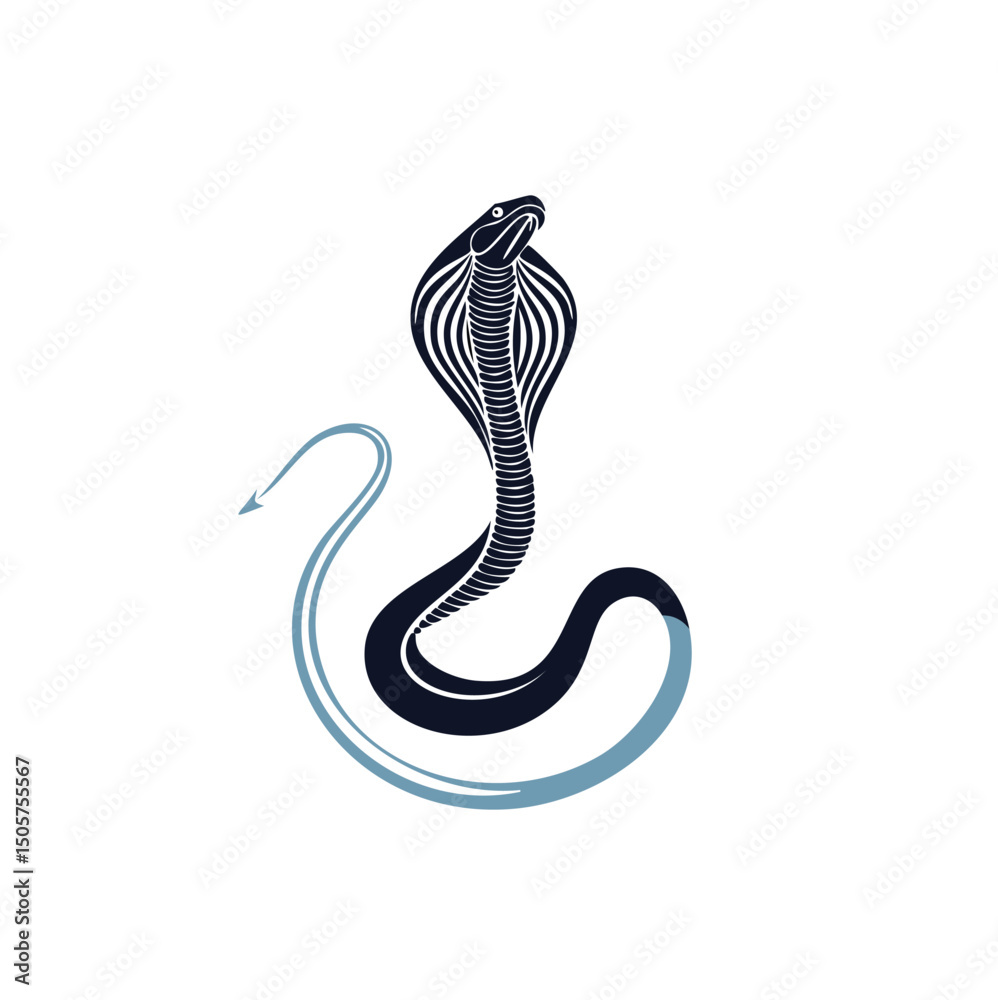 Fototapeta premium Elegant cobra snake design graphic illustration