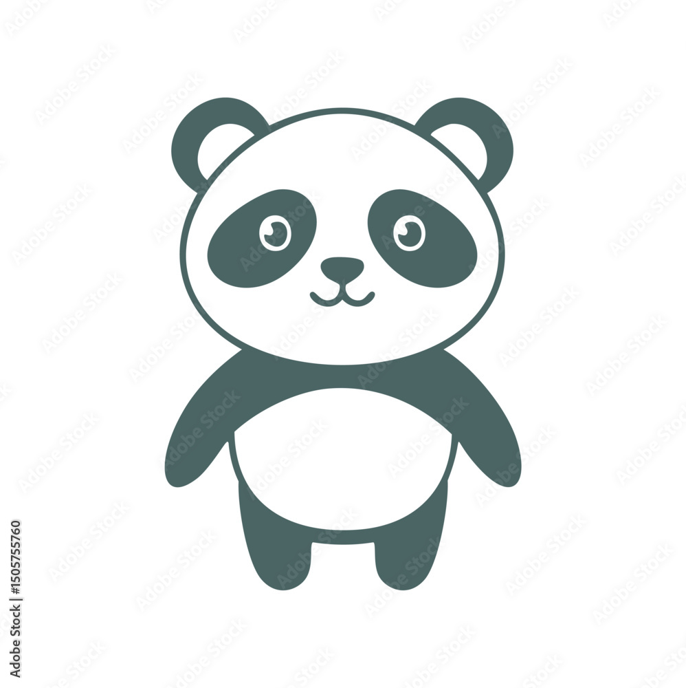 Naklejka premium Adorable cartoon panda bear cute animal illustration