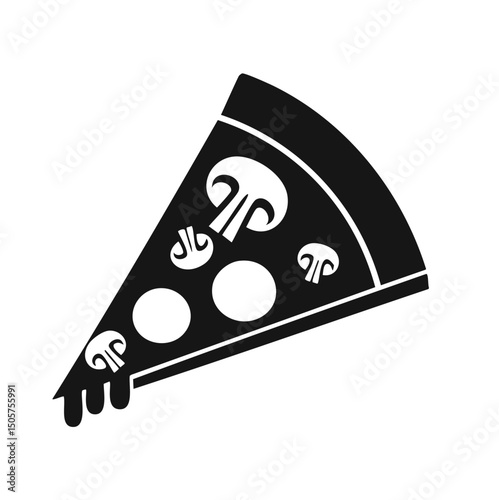 Delicious mushroom pizza slice melted cheese