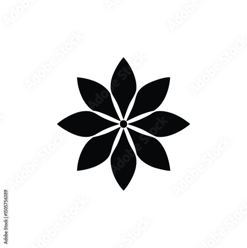 Simple black flower design elegant floral icon